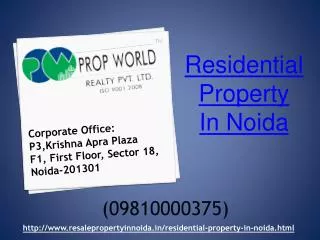 Residential Property in Noida, Kothi in Noida , Resale Flats