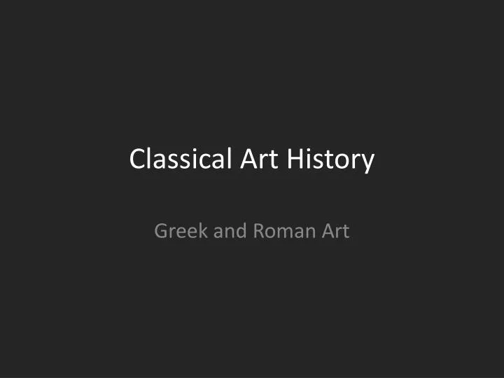 classical art history
