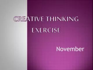 Creative Thinking Exercise