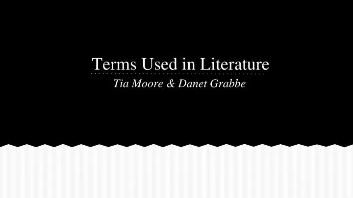 terms used in literature