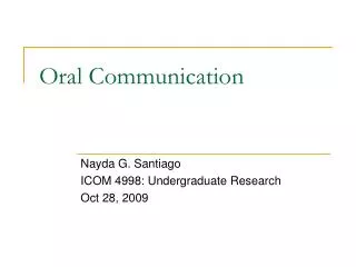 Oral Communication