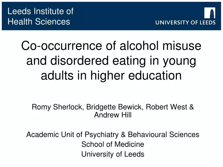 co occurrence of alcohol misuse and disordered eating in young adults in higher education