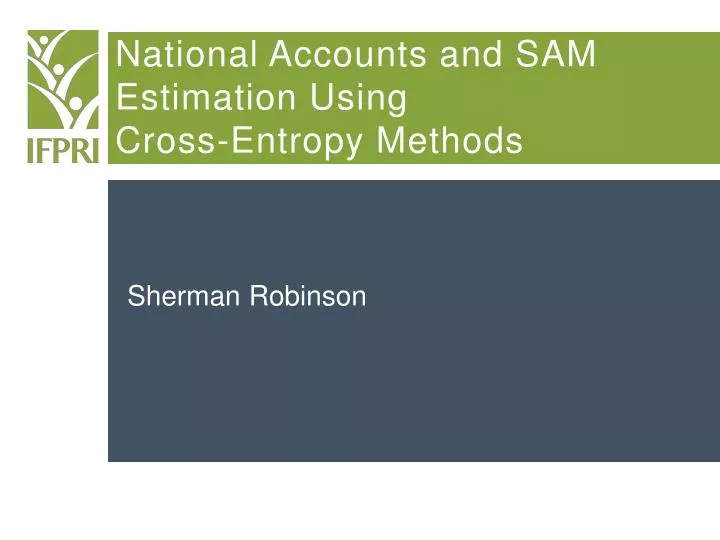 national accounts and sam estimation using cross entropy methods