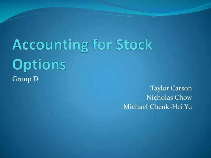 accounting for stock options