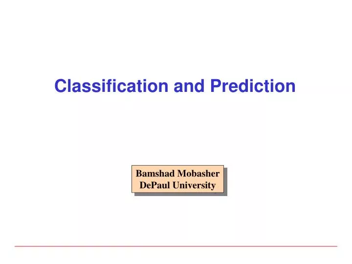 classification and prediction