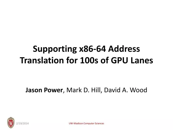 supporting x86 64 address translation for 100s of gpu lanes