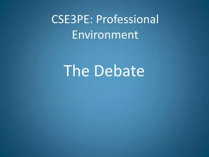 cse3pe professional environment