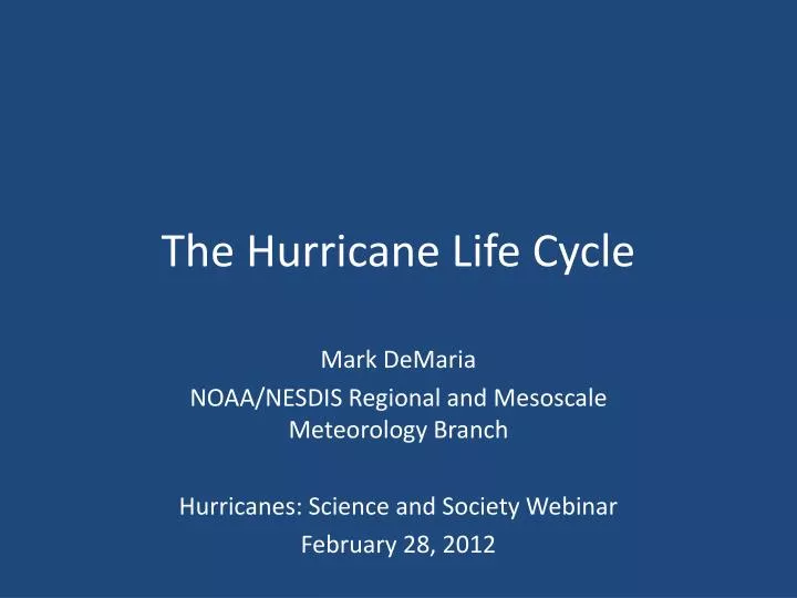 the hurricane life cycle