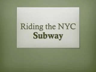 Riding the NYC