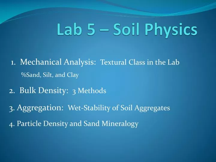 lab 5 soil physics