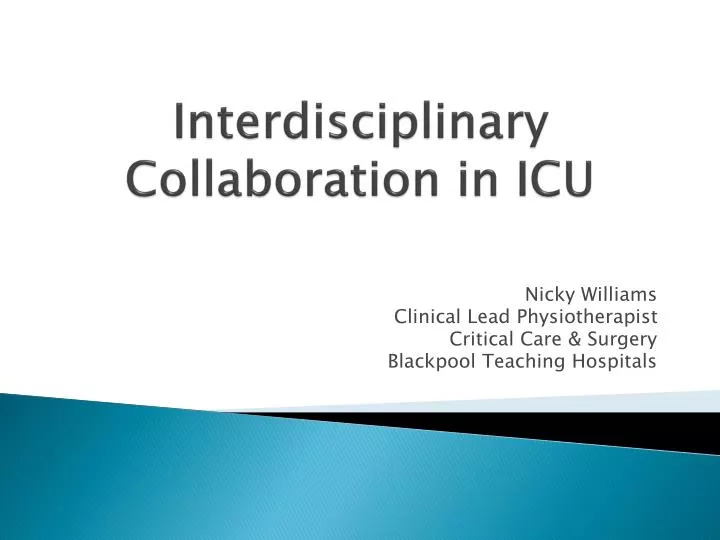 i nterdisciplinary collaboration in icu