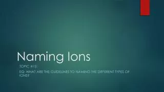 Naming Ions