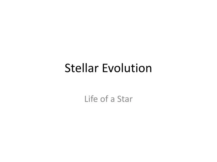 stellar evolution