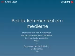 politisk kommunikation i medierne