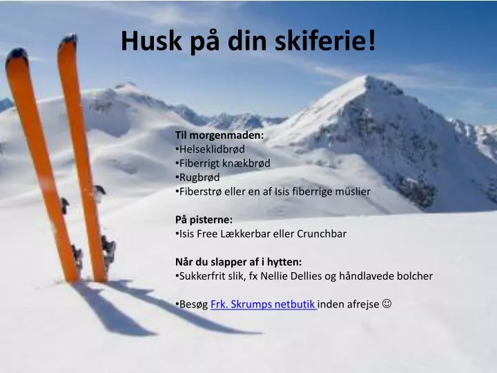 husk p din skiferie