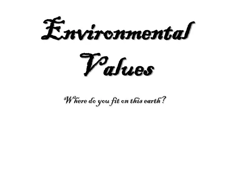 environmental values