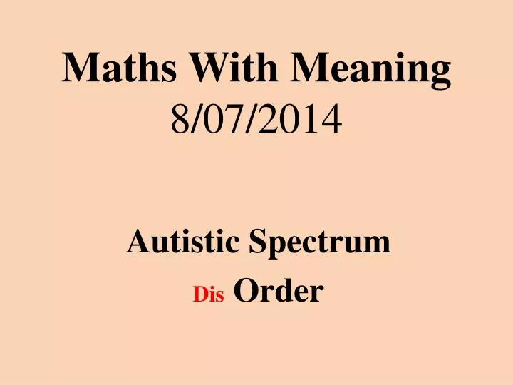 maths with meaning 8 07 2014