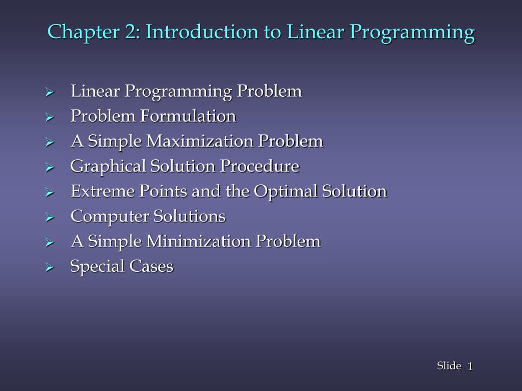 PPT - Chapter 2: Introduction to Linear Programming PowerPoint ...