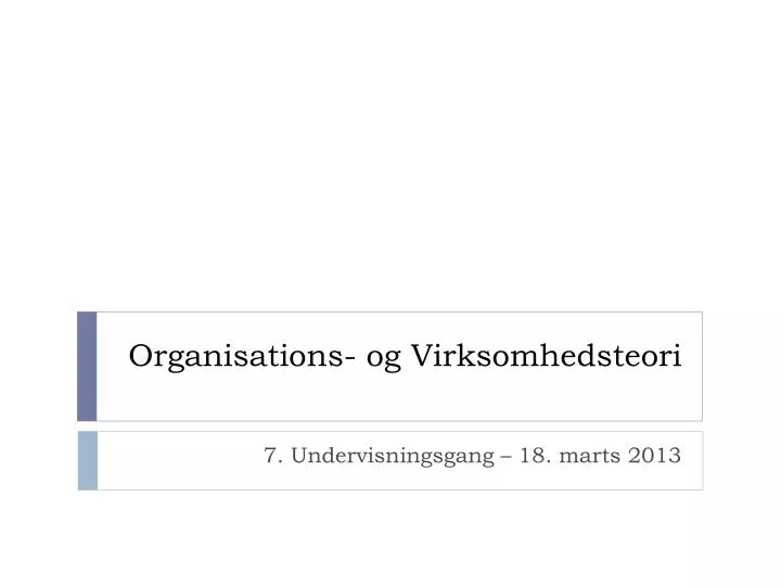 organisations og virksomhedsteori