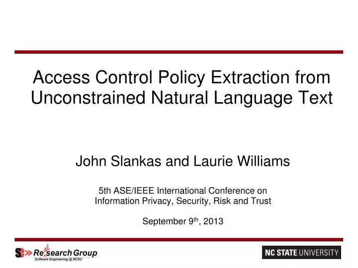 access control policy extraction from unconstrained natural language text