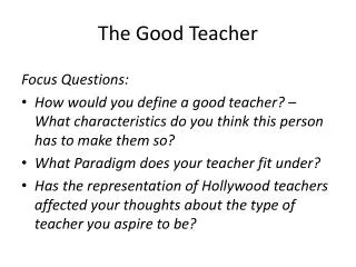 The Good Teacher