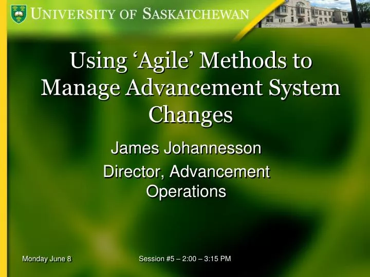 using agile methods to manage advancement system changes