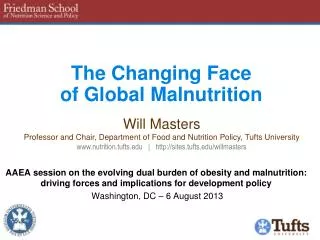 The Changing Face of Global Malnutrition