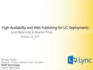 High Availability and Web Publishing for UC Deployments Load Balancing &amp; Reverse Proxy