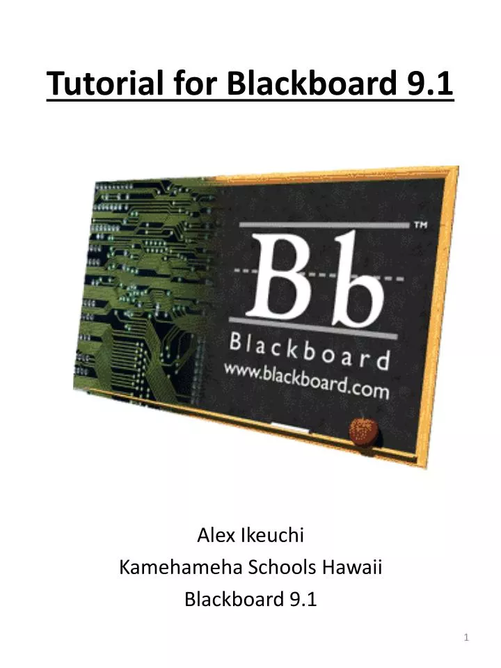 tutorial for blackboard 9 1