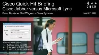 Cisco Quick Hit Briefing Cisco Jabber versus Microsoft Lync