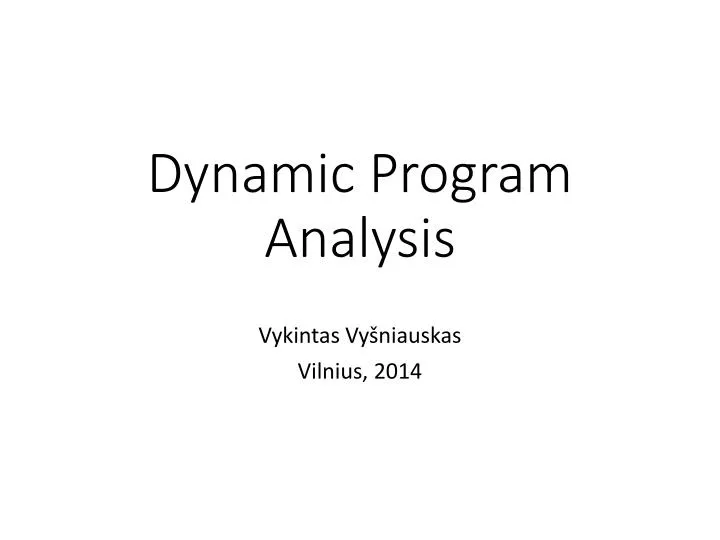 dynamic program analysis