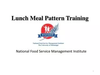 Lunch Meal Pattern Training