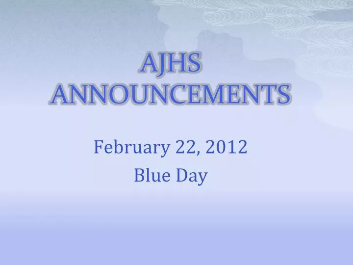 ajhs announcements