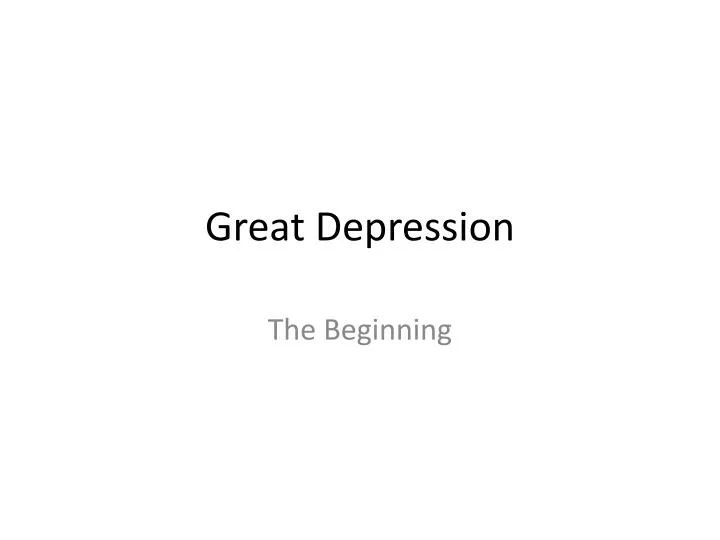 great depression