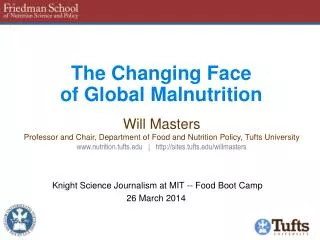 The Changing Face of Global Malnutrition