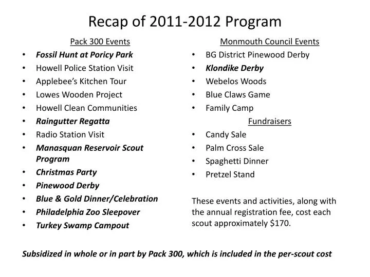 recap of 2011 2012 program
