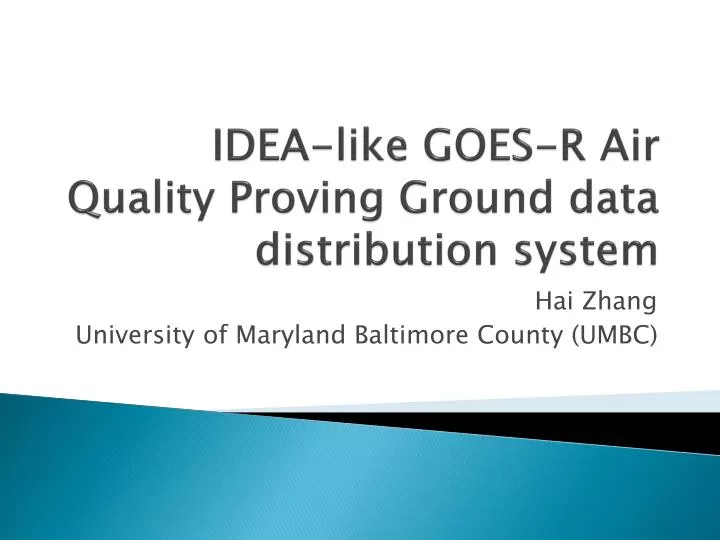 idea like goes r air quality proving ground data distribution system