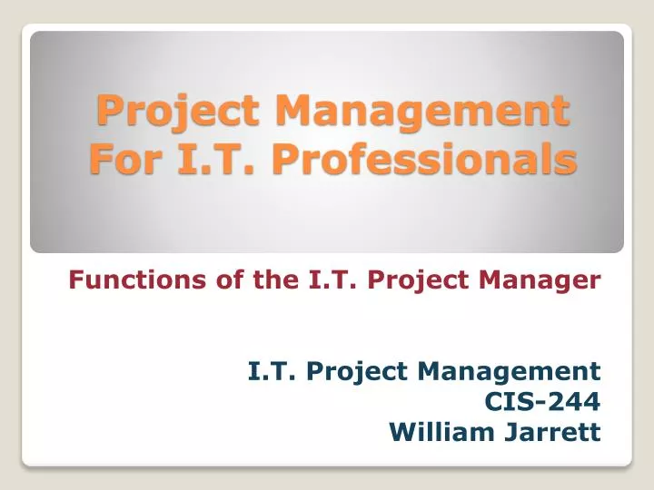 project management for i t professionals