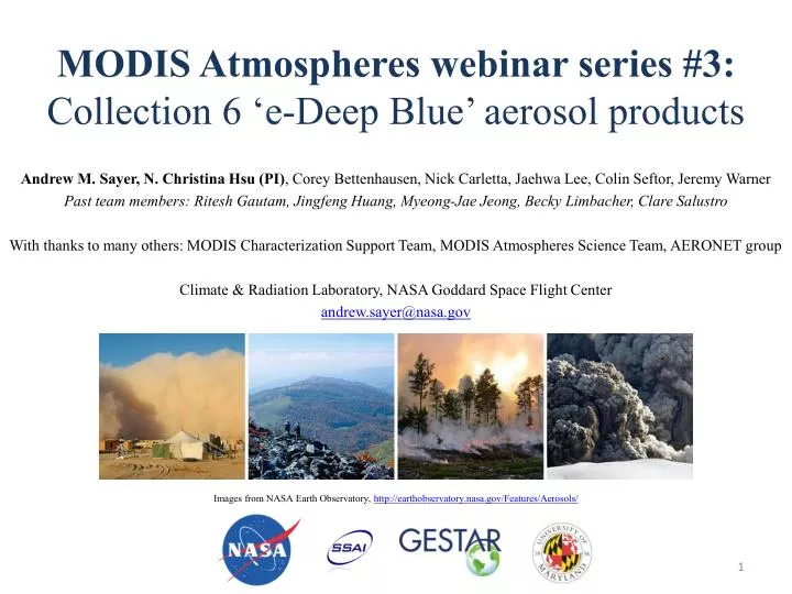 modis atmospheres webinar series 3 collection 6 e deep blue aerosol products