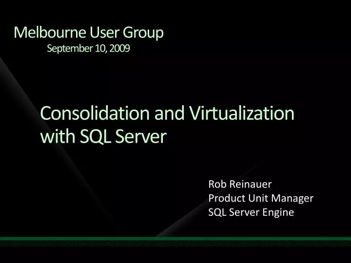 consolidation and virtualization with sql server