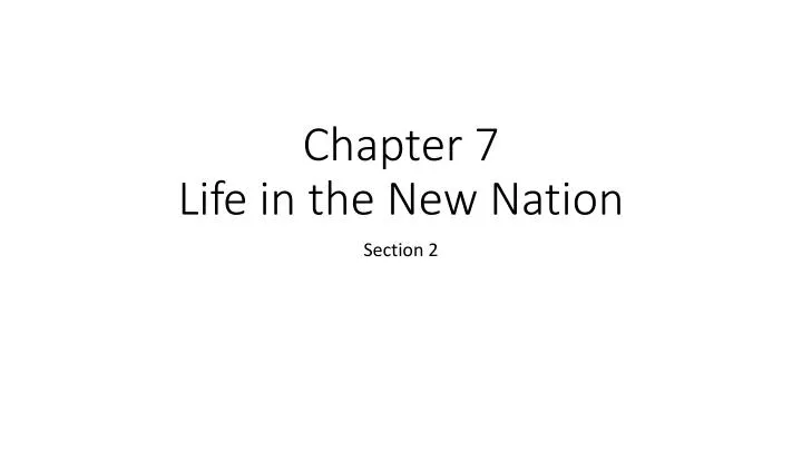 chapter 7 life in the new nation