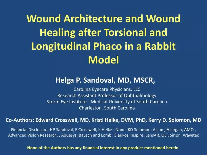 wound architecture and wound healing after torsional and longitudinal phaco in a rabbit model