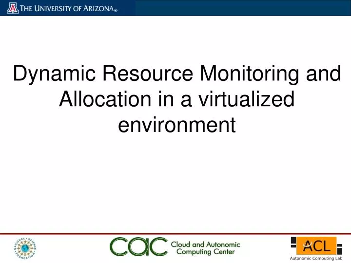 dynamic resource monitoring and allocation in a virtualized environment