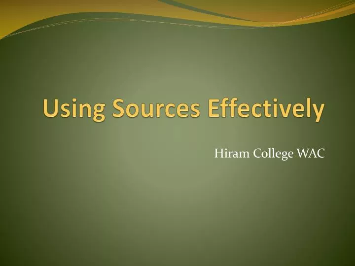using sources effectively