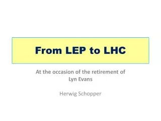 From LEP to LHC
