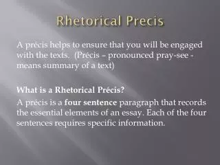 Rhetorical Precis