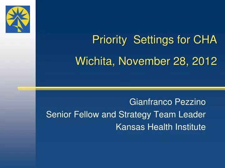 priority settings for cha wichita november 28 2012