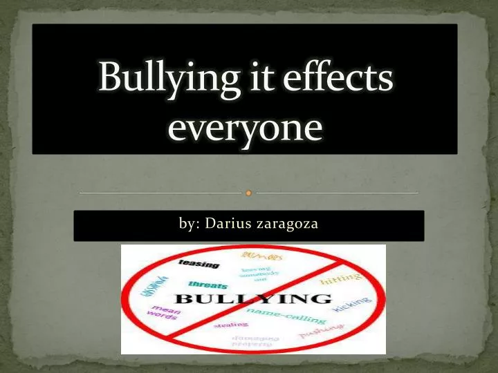 bullying it effects everyone