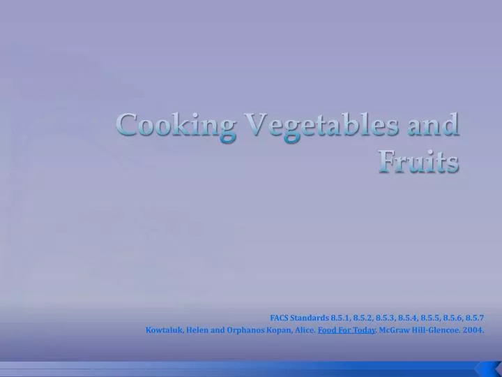 cooking vegetables and fruits