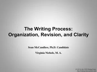 The Writing Process: Organization, Revision, and Clarity